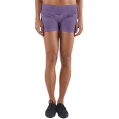 Love To One Color To Love Purple Yoga Shorts by pepitasart