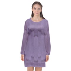 Love To One Color To Love Purple Long Sleeve Chiffon Shift Dress  by pepitasart