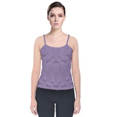 Love To One Color To Love Purple Velvet Spaghetti Strap Top by pepitasart