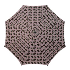 Retro Girl Daisy Chain Pattern Light Pink Golf Umbrellas by snowwhitegirl