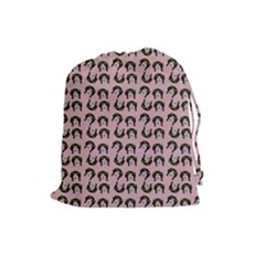 Retro Girl Daisy Chain Pattern Light Pink Drawstring Pouch (large) by snowwhitegirl