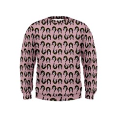 Retro Girl Daisy Chain Pattern Light Pink Kids  Sweatshirt by snowwhitegirl