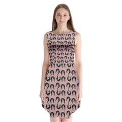 Retro Girl Daisy Chain Pattern Light Pink Sleeveless Chiffon Dress  