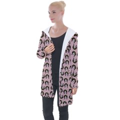 Retro Girl Daisy Chain Pattern Light Pink Longline Hooded Cardigan by snowwhitegirl