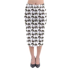 Retro Girl Daisy Chain Pattern White Midi Pencil Skirt by snowwhitegirl