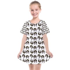 Retro Girl Daisy Chain Pattern White Kids  Smock Dress by snowwhitegirl