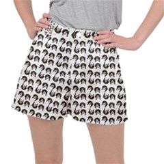 Retro Girl Daisy Chain Pattern White Ripstop Shorts by snowwhitegirl