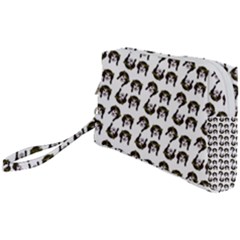 Retro Girl Daisy Chain Pattern White Wristlet Pouch Bag (small) by snowwhitegirl