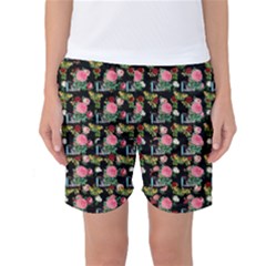 Vintage Can Floral Women s Basketball Shorts by snowwhitegirl