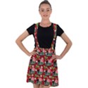 Vintage Can Floral Red Velvet Suspender Skater Skirt View1