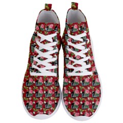 Vintage Can Floral Red Men s Lightweight High Top Sneakers by snowwhitegirl