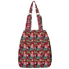 Vintage Can Floral Red Center Zip Backpack by snowwhitegirl