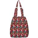 Vintage Can Floral Red Center Zip Backpack View1