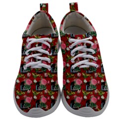 Vintage Can Floral Red Mens Athletic Shoes by snowwhitegirl