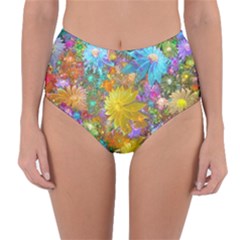 Apo Flower Power Reversible High-waist Bikini Bottoms by WolfepawFractals