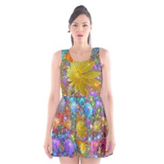 Apo Flower Power Scoop Neck Skater Dress by WolfepawFractals