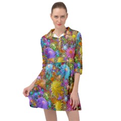 Apo Flower Power Mini Skater Shirt Dress by WolfepawFractals