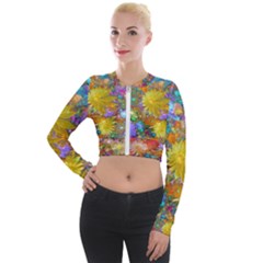 Apo Flower Power Long Sleeve Cropped Velvet Jacket by WolfepawFractals