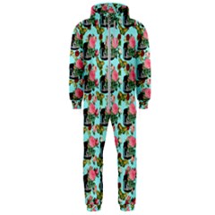 Vintage Can Floral Light Blue Hooded Jumpsuit (men)  by snowwhitegirl