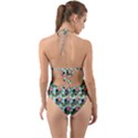 Vintage Can Floral Light Blue Halter Cut-Out One Piece Swimsuit View2