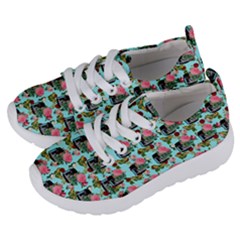 Vintage Can Floral Light Blue Kids  Lightweight Sports Shoes by snowwhitegirl