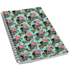 Vintage Can Floral Light Blue 5 5  X 8 5  Notebook by snowwhitegirl