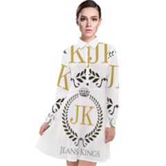 Jk Logo Long Sleeve Chiffon Shirt Dress by Jeanskings