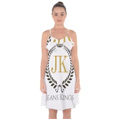 Jk Logo Ruffle Detail Chiffon Dress by Jeanskings