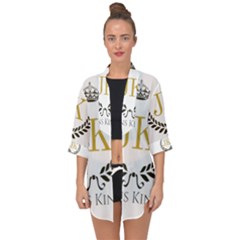 Jk Logo Open Front Chiffon Kimono by Jeanskings