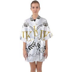 Jk Logo Half Sleeve Satin Kimono  by Jeanskings