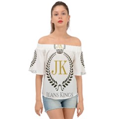 Jk Logo Off Shoulder Short Sleeve Top