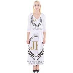 Jk Logo Square Quarter Sleeve Wrap Maxi Dress by Jeanskings