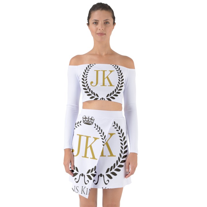 Jk Logo Square Off Shoulder Top with Skirt Set