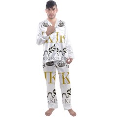 Jk Logo Square Men s Satin Pajamas Long Pants Set by Jeanskings