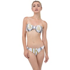 Jk Logo Square Classic Bandeau Bikini Set by Jeanskings