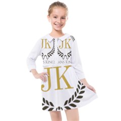 Jk Logo Square Kids  Quarter Sleeve Shirt Dress by Jeanskings