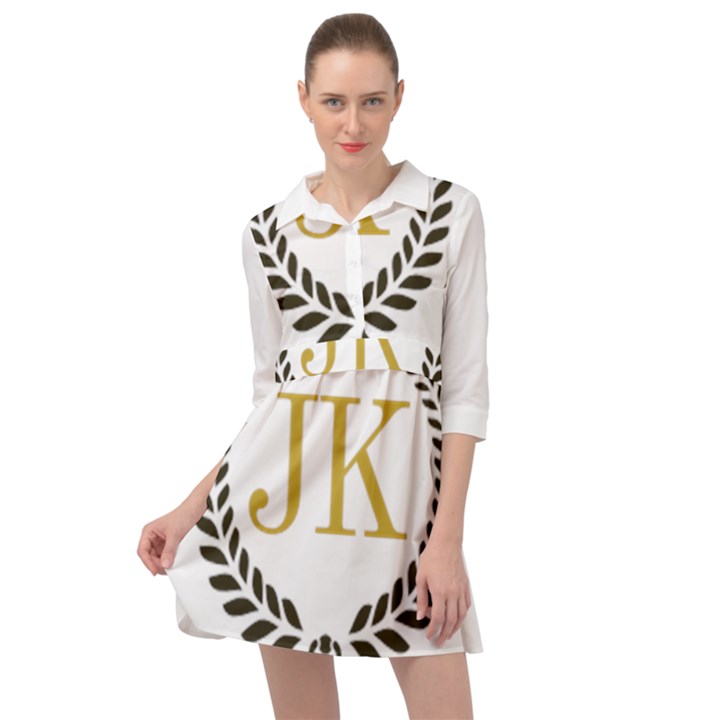 Jk Logo Square Mini Skater Shirt Dress