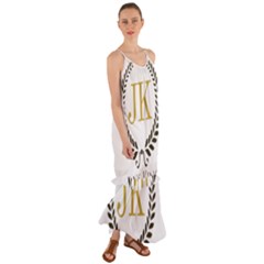 Jk Logo Square Cami Maxi Ruffle Chiffon Dress