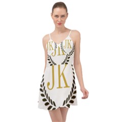 Jk Logo Square Summer Time Chiffon Dress by Jeanskings