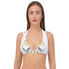 Jk Logo Square Double Strap Halter Bikini Top