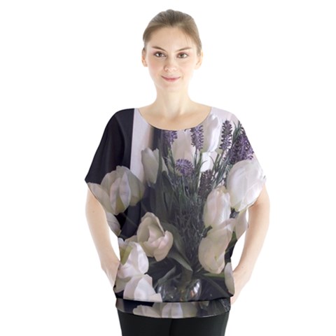 Tulips 1 1 Batwing Chiffon Blouse by bestdesignintheworld