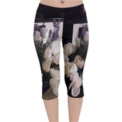 Tulips 1 1 Velvet Capri Leggings  by bestdesignintheworld