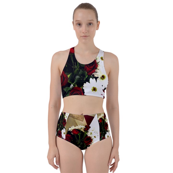 Roses 1 2 Racer Back Bikini Set