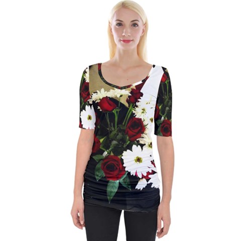 Roses 1 2 Wide Neckline Tee by bestdesignintheworld