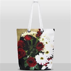 Roses 1 2 Full Print Rope Handle Tote (small) by bestdesignintheworld