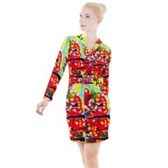 Hot 1 1 Button Long Sleeve Dress by bestdesignintheworld