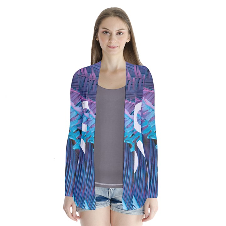 Neon Love Back Neon Love Front Drape Collar Cardigan