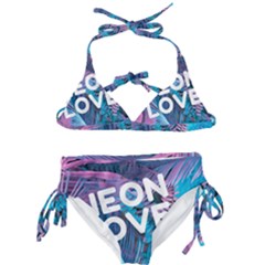 Neon Love Back Neon Love Front Kids  Classic Bikini Set by Lovemore