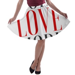 More Love More A-line Skater Skirt