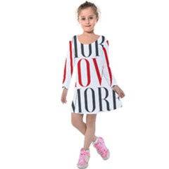 More Love More Kids  Long Sleeve Velvet Dress